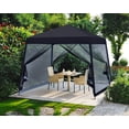 thumbnail image 3 of MASTERCANOPY 11' x 11' Pop Up Slent Leg Canopy with Screen Netting, Black, 3 of 6