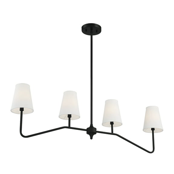 Trade Winds Lighting 4-Light Linear Pendant Light In Matte Black