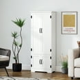 thumbnail image 2 of HOMCOM 60" Kitchen Pantry, Kitchen Storage Cabinet with Shelves, White, 2 of 10