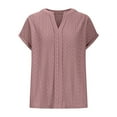 thumbnail image 5 of Jalioing V Neck Shirts for Women Casual Dressy Short Sleeve Eyelet Tunic Tops Business Work Tops Summer Fashion, 5 of 7
