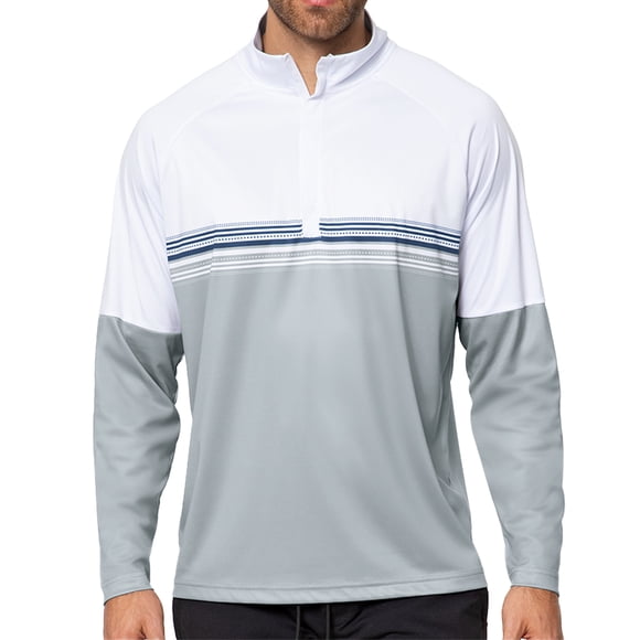 Antigua Chandail de Golf Performance à Fermeture à Glissière 1/4 pour Hommes Bender, 2TG Blanc/marine