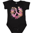 thumbnail image 3 of Inktastic Breast Cancer Awareness Wreath Pink Ribbon Girls Baby Bodysuit, 3 of 5