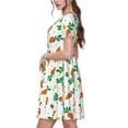 thumbnail image 2 of Fotbe Cute Carrot Vestido Largo de Moda para Mujer, Vestido Tipo Camiseta con Manga Corta y Estilo Casual a Rayas y Bloques de Color, 2 of 6