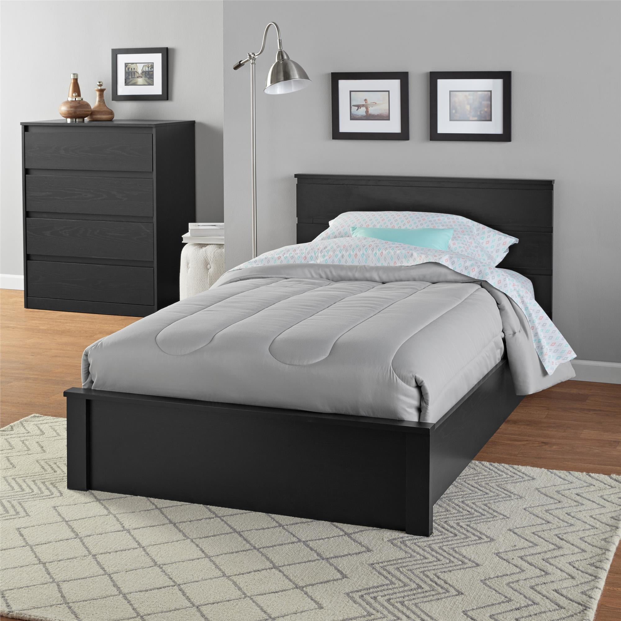 Mainstays Westlake Twin Bed In Black Oak Com