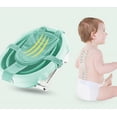 thumbnail image 4 of Red de baño azul para bebé, bañeras con inserción, asiento de ducha para recién nacido, malla ajustable, cómodos accesorios para niños pequeños, bandeja de bolsillo antideslizante V, 4 of 5