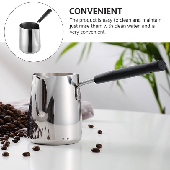 BESTYASH 1Pack Portable Milk Warmer Pot Stainless Steel for Coffee Users Kitchenware