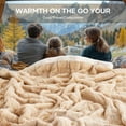 thumbnail image 5 of Naipo Faux Rabbit Fur Blanket 50x70 Inches Arctic Velvet Comfy Light Brown Blanket Ideal for Every Season, 5 of 10