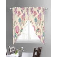 thumbnail image 3 of Retro Floral Swag Valances for Windows, Farmhouse Botanical Leaves Flowers Rod Pocket Sheer Valances for Large Windows, Swag Toppers Light Filtering for Kitchen Living Room 2 Panels 36''x63'', 3 of 6