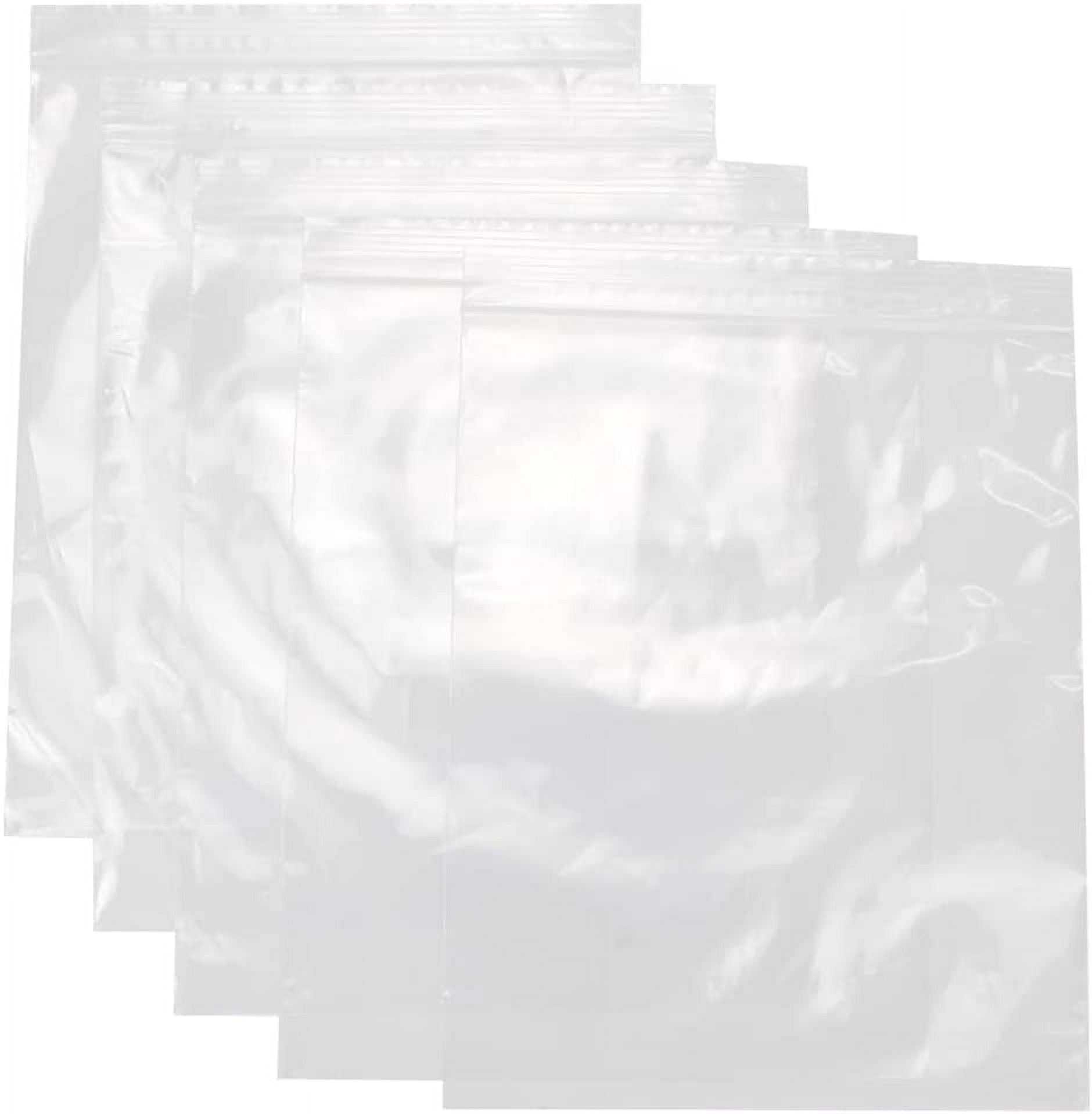 Purevacy Clear Reclosable Bags 12x12, Pack of 50 Plastic Baggies for Jewelry with Handles, Polyethylene 3 Mil Plastic Zip Bags, Waterproof Clear