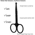 thumbnail image 5 of Eyebrow Scissors with Comb,  Facial Hair Small Grooming Scissors For Men Women - Eyebrow Trimmer Scissor for Eyebrows, Nose Hair, Mustache, Beard, Eyelash - 3PCS Black, 5 of 7
