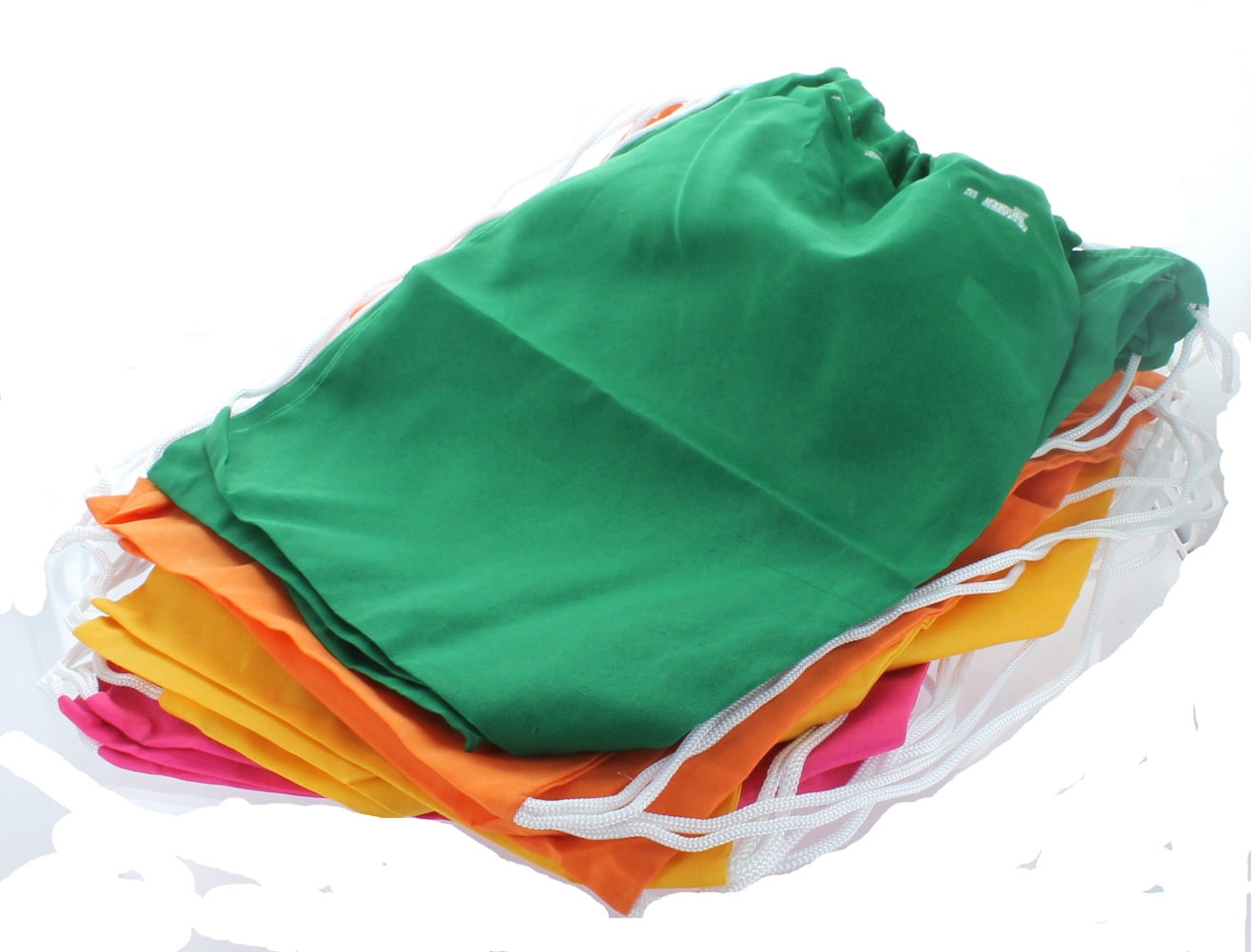 Lot of 12 Bright Color Drawstring Backpack Party Loot Bag Favors