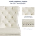 thumbnail image 4 of BELLEZE Upholstered Dining Chairs Set of 6, Teddy Fleece Luxury Dining Room Chairs with Button  Back, Nailhead Trim, Pull-ring, Solid Wood Legs for Kitchen, Living Room, Restaurant - Chandler (White), 4 of 7