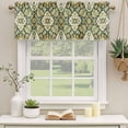 thumbnail image 3 of Sage Green Boho Valances for Windows, Decorative Rod Pocket Window Valance Curtains, Rustic Southwest Plants Motifs Short Curtain Drapes for Kitchen/Bathroom/Living Room, 2 Panels, 60" W x 18" L, 3 of 8