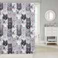 thumbnail image 2 of Manfei Funny Kitten Shower Curtain 72Wx72L, Kawaii Animal Kitten Bathroom Curtain, Gray, 2 of 5