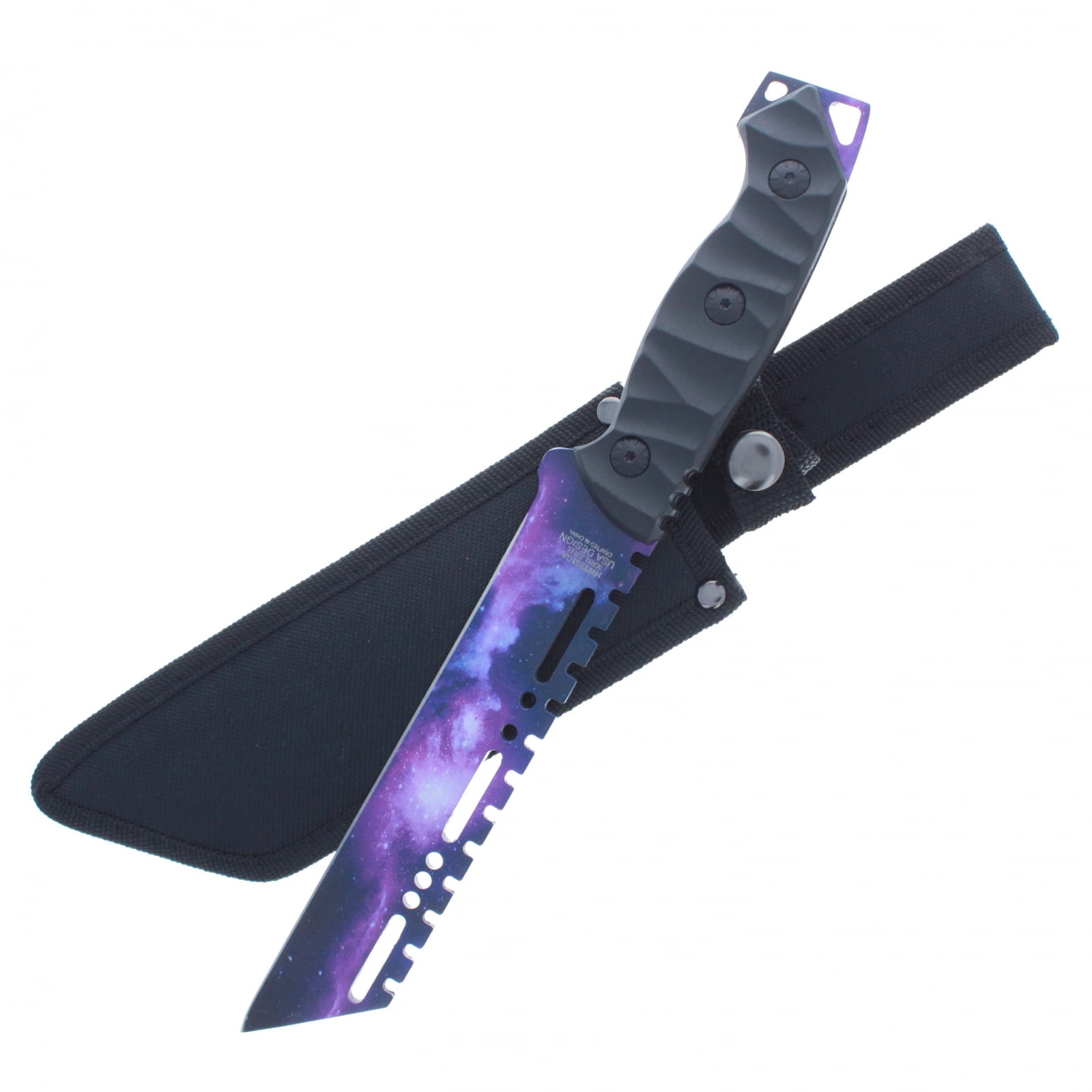 ASR Outdoor Full Tang Hunting Knife ABS Handle Fixed Blade Space Galaxy Design