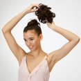 thumbnail image 2 of Chignon Désordonné Pièce de Cheveux Extensions de Cheveux Élastiques Queue de Cheval avec Cheveux Synthétiques Accessoires Chocolat Noir Brun, 2 of 7