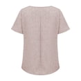 thumbnail image 5 of GZWYHT Linen Tops For Women，Tunic Tops Short Sleeve Shirts for Women Cotton Blouses for Women Tunic Shirts for Women Cotton Tops for Women Summer Vacation Top Brown 2XL, 5 of 8