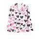 thumbnail image 3 of Puntoco Conjuntos de pijamas cómodos para mujer, conjunto de pijama informal holgado a la moda con pantalones largos estampados y manga larga con cuello vuelto, 3 of 4