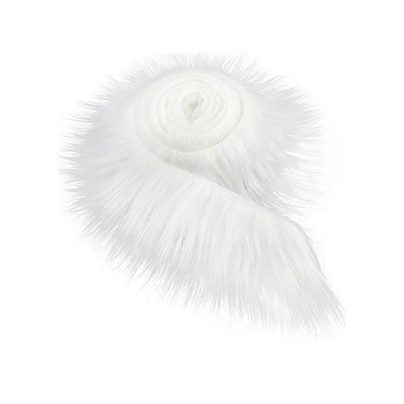 Tela de piel sintética difusa para manualidades, tela de piel peluda, tela Artificial para decoración de disfraces, ropa, decoración de enanos, fiesta Blanco Macarena Tela de piel sintética