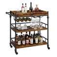 thumbnail image 1 of 3-Tier Bar Cart with Removable Serving Tray, Rolling Liquor Cart with Wine Rack and Glass Holder, 1 of 7