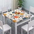 thumbnail image 3 of Elastic Fit Tablecloth with Subtle Floral Pattern, 34x34 Inch Waterproof Polyester for Casual Dining, 3 of 6