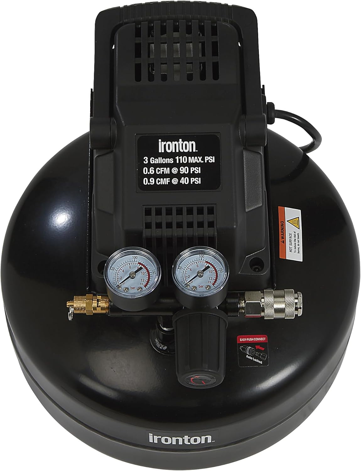 TimHome-US Oil-Free Pancake Air Compressor, 0.3 HP, 3 Gallons, 110 PSI