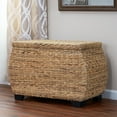 thumbnail image 5 of Household Essentials Large Curved Wicker Storage Chest with Liner | Water Hyacinth, 5 of 8
