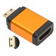 thumbnail image 4 of Mini interfaz multimedia HD adaptador macho a hembra 4kx2k para cámara videocámara DSLR tableta tarjeta de vídeo naranja, 4 of 5