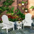 thumbnail image 3 of WINSOON Folding Adirondack Chair and Table Set 3 PCS Garden Outdoor Patio Chairs, White Finish, 3 of 8
