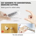 thumbnail image 4 of 2 PCS Pill Cutter - Pill Splitter for Cutting Small Pills or Large Pills in Half with Safety Blade,Safety Blade Guard Medicine Slicer,Medication Vitamin Divider Cutting Drugs Cleanly (Clear), 4 of 16
