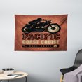 thumbnail image 1 of Adventure Tapestry, Pacific Coast Cruise California Motorcycle Driving Journey Traveling Hand Drawn, Wall Hanging for Bedroom Living Room Dorm Decor, 60W X 40L Inches, Ruby Black, by Ambesonne, 1 of 2