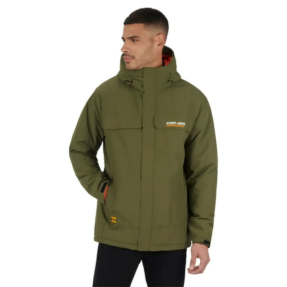 BRP Can-Am Utility Jacket Fleece Lining DWR Finish Weatherproof Insulated Army Green - 4547840977