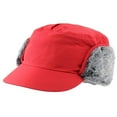 thumbnail image 2 of Holzlrgus Mens Winter Hat with Brim Warm Earflaps Hat Faux Fur Baseball Cap, 2 of 7