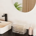 thumbnail image 4 of Acrylic Earrings Holder Organizer Box Large Clear Earring Jewelry Storage Organizer Box Transparent Stackable Drawers Jewelry Display for Earrings Necklace Bracelets Rings Layers Pi, 4 of 7