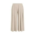 thumbnail image 6 of LLYwey Casual Dress Pants for Women Ladies Casual Outdoor Large Size Wide Leg Pants Solid High Waist Versatile Loose Long Pants with Pocket New Full Length Pants Regular Fitted Beige 4XL, 6 of 7