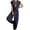 Navy, variant on Womens Casual Jumpsuit Open Back Workout Onesie Loose One Piece Outfits Summer Drawstring Romper