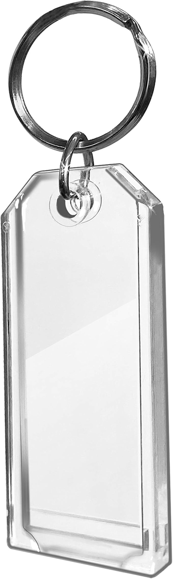 Premium Key Tag 3" Clear Crystal Plastic with Label and Ring  (100 - Pack), Mage in Usa