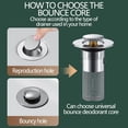 thumbnail image 4 of Floor Drain Filter, Perfect Fit Easy To Clean Stainless Steel Sink Drain Stopper Detachable Popup Design Easy Installation with Rubber Rings for Washbasin, 4 of 7