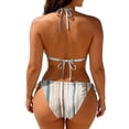 thumbnail image 5 of Full Coverage Bikini, Two Piece Swimsuit for Women, Womens Bikini Swimsuits, Towelling Fabric Triangle Bikini Sets for Women Cheeky Low Waist Two Piece Swimsuit Halter Women Bathing Suit, Beige L, 5 of 5