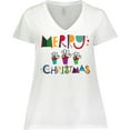 thumbnail image 3 of Inktastic Merry Christmas Holiday Women's Plus Size V-Neck T-Shirt, 3 of 5