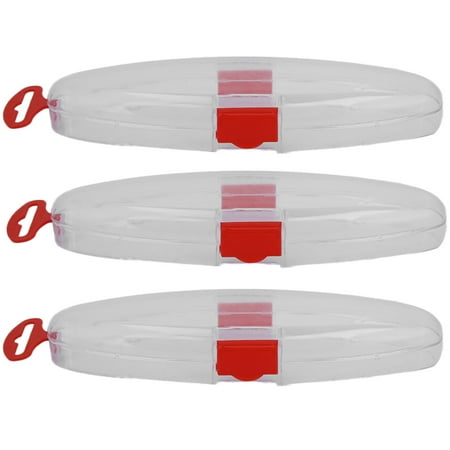 3Pcs Durable Plastic Portable Fishing Baits Box Lures Container Holder Case Tackle Accessory(L)
