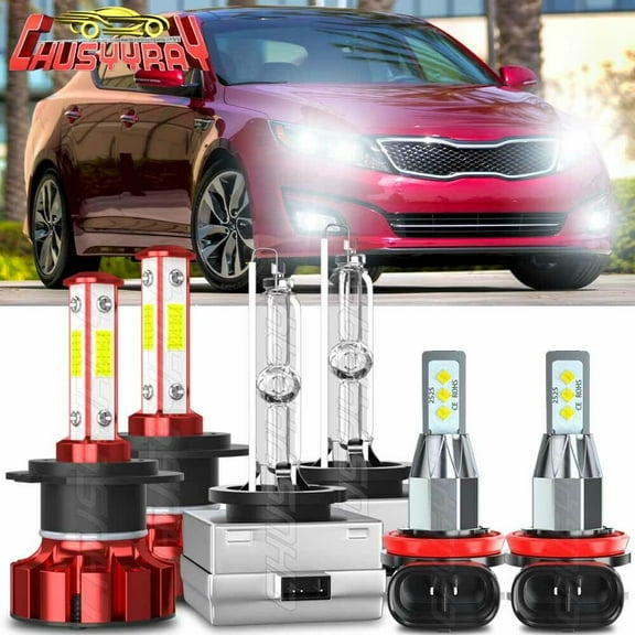 For Kia Optima 2011 2012 2013 2014 2015 Front LED/Hid Headlights Fog Light Bulbs