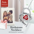 thumbnail image 3 of Turandoss Love Heart Pendant Necklace for Wome, 925 Sterling Silver Birthstone Necklace Jewelry Anniversary Valentines Day Gifts for Her Mothers Day Birthday Gifts for Women Mom Wife Girlfriend, 3 of 7