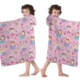 thumbnail image 4 of Pink Fairy Princess Pattern Hooded Bath Towel，60"x35" for Ages 3 To 12 Kids, Quick Dry Lightweight Soft Microfiber Hood Beach Towel Cover Up for Kids, 4 of 7