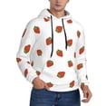 thumbnail image 2 of Uemuo Hand Drawn Strawberry Pattern Men's Hoodie - Casual Pullover Hoodie with Kangaroo Pocket, Stylish Hooded Sweatshirt for Everyday Wear-Medium, 2 of 7