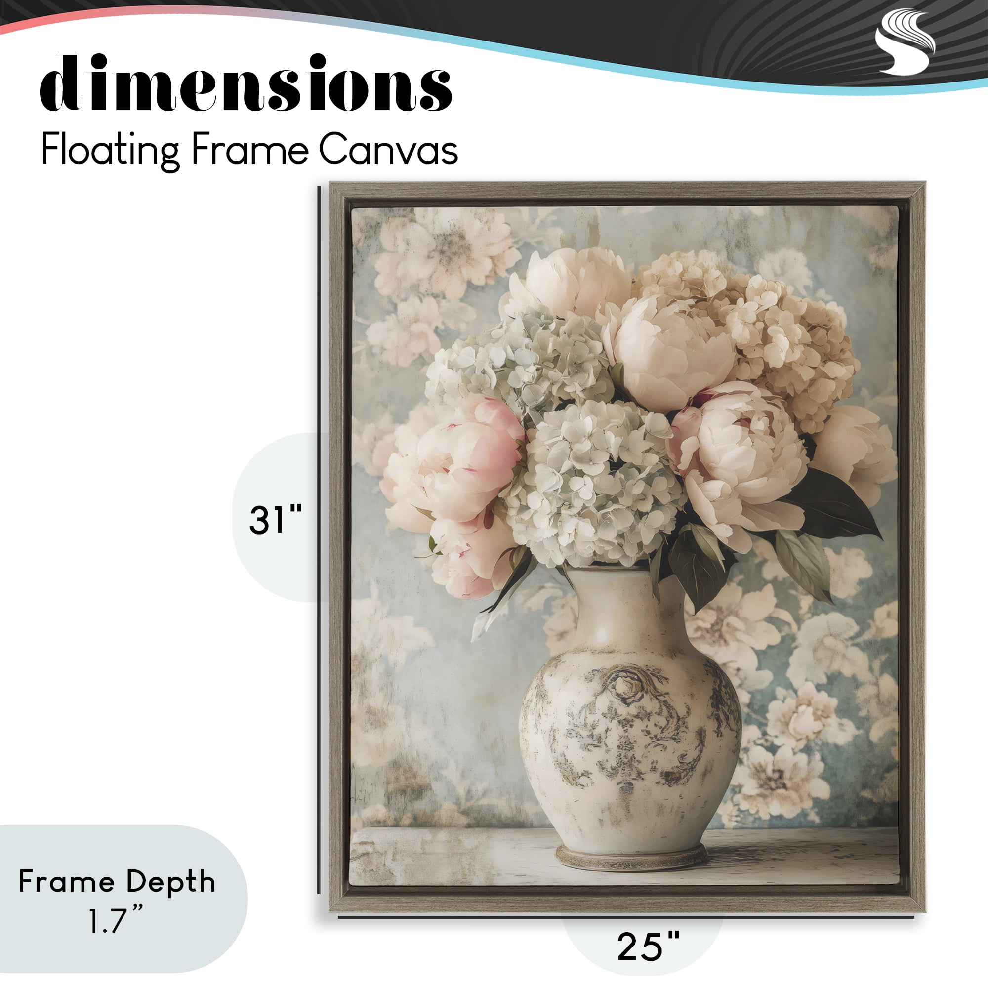 Stupell Industries Delightful Arrangement of Flowers Brown Framed Floater Canvas Wall Art, design by Creative Studio