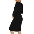 thumbnail image 5 of Side Ruched Pregnancy Dress Long Sleeve Maternity Clothes for Women, 5 of 7