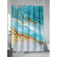 thumbnail image 5 of Abstract Waves Shower Curtain, Blue Retro Oil Painting Style Hand-painted Waterproof Shower Curtain Set with 12 Hooks Lightweight Washable Fabric Shower Curtains for Bathroom 48x72 Inches, 5 of 6