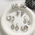 thumbnail image 2 of Pendientes de plata S925 con forma de aguja, estilo hip hop y punk, con fotografía callejera, nuevos pendientes metálicos para mujer, estilo sencillo, 2 of 6