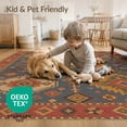 thumbnail image 3 of ODIKA 9'x12' Rich Multicolor Geometric Design Washable Area Rug Intricate with Bold Accents for Master Suite, California King, Under Bed, Non-Shedding, Easy Care, 3 of 6